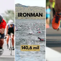Kolarz w kasku, tłum pływaków i biegacz w pomarańczowych butach – to wszystko części wyczerpującego wyścigu Ironman.